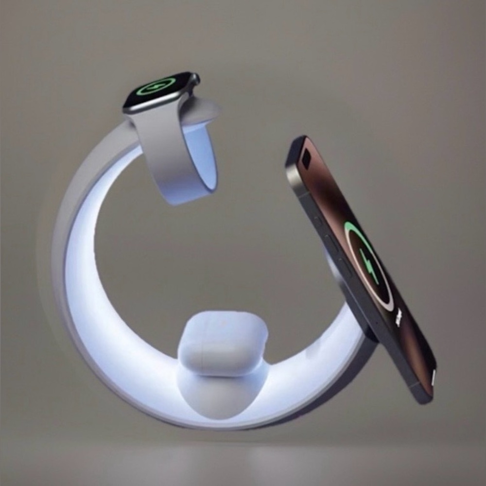 4 IN 1 Minimoon MagSafe Wireless Charger RGB Ambient Lamp